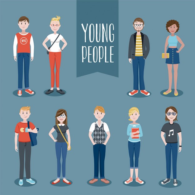 Young People Set Vector Free Download 626x626 Young People Set Vector Free Download