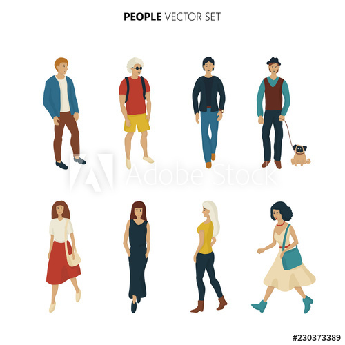 Young People Set On White Background Vector Fashion Men And Women 500x500 Young People Set On White Background Vector Fashion Men And Women