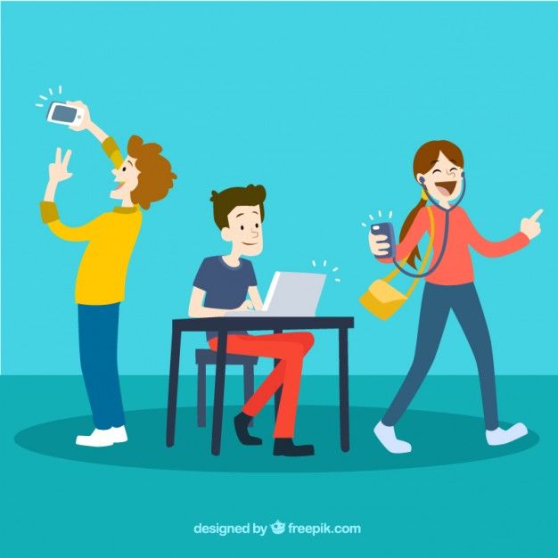 Young People Using Technology Vector Social Bookmarking 626x626 Young People Using Technology Vector Social Bookmarking