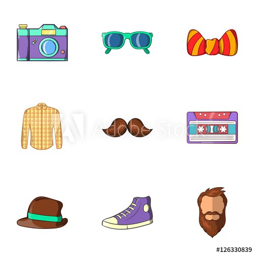 500x500 Youth Icons Set Cartoon Illustration Of Youth Vector Icons