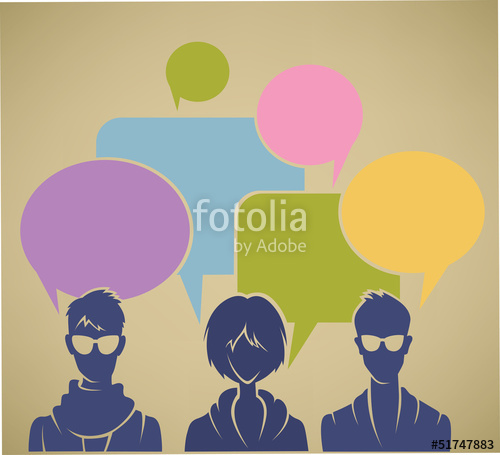500x455 Chatting Youth, Vector Background With People Silhouettes And Sp