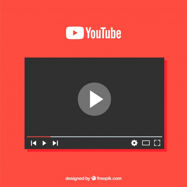 626x626 Youtube Player With Flat Design Vector Free Download