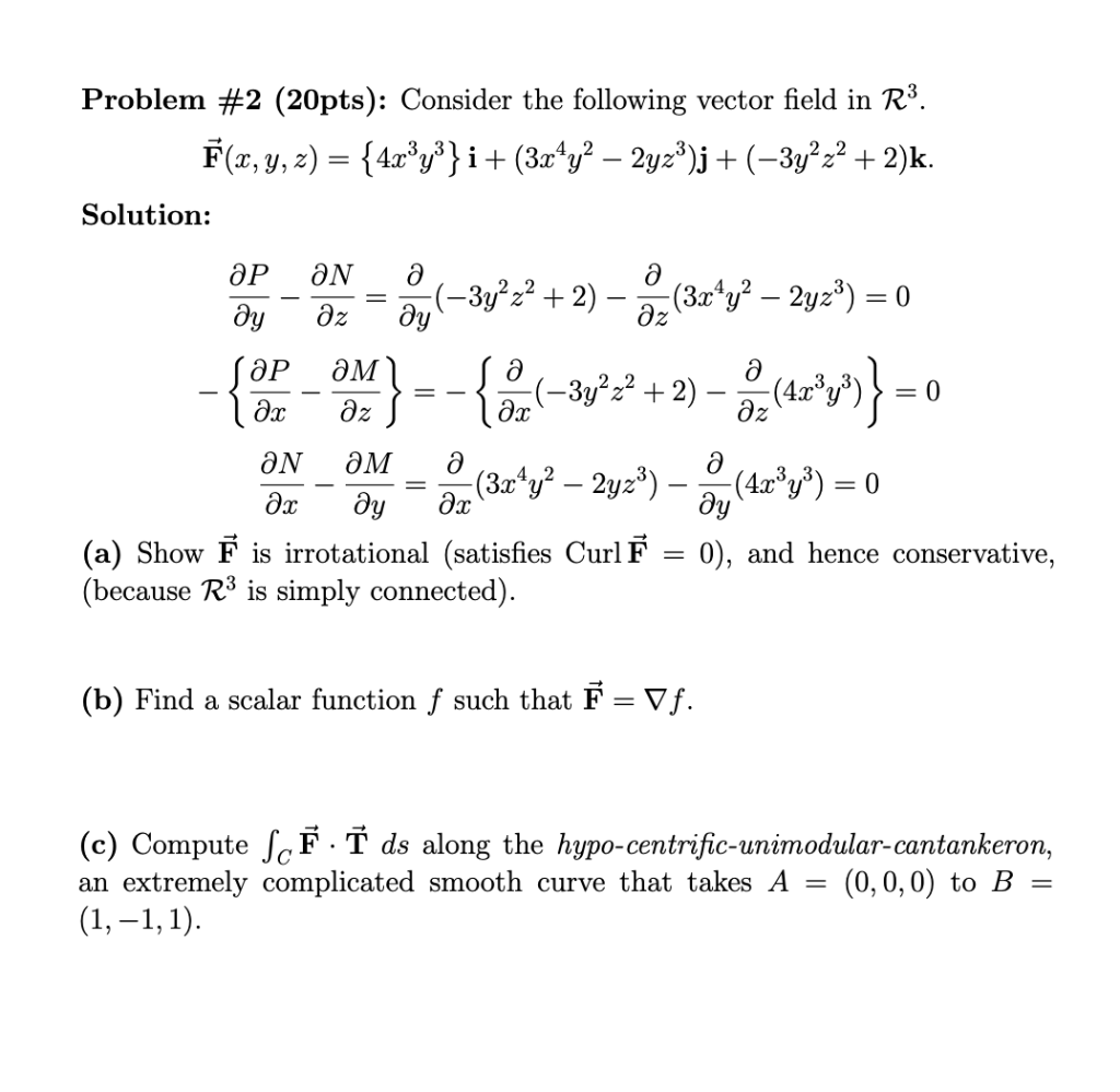 1024x999 Solved Consider The Following Vector Field In F