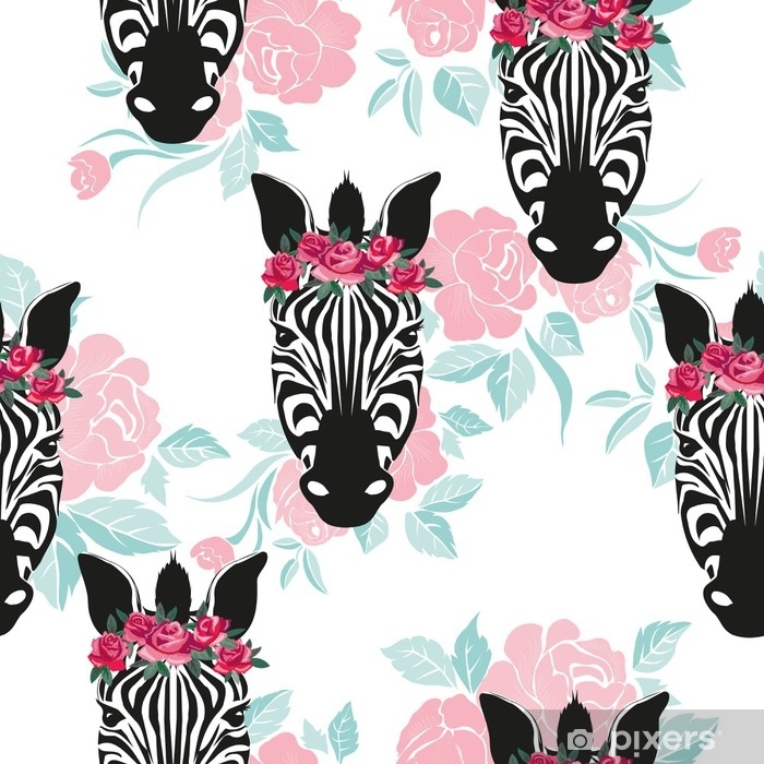 700x700 Sketch Seamless Pattern With Wild Animal Zebra Print, Silhouette