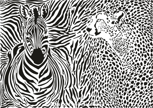 500x354 Zebra And Cheetah And Pattern Background Vector Free Download