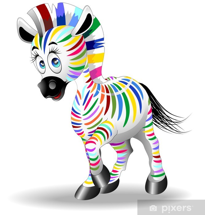 667x700 Zebra Cartoon Quadricromia Four Color Process Zebra Vector Wall