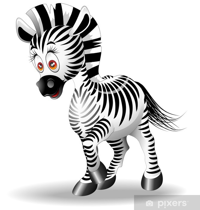 667x700 Zebra Cartoon Vector Wall Mural