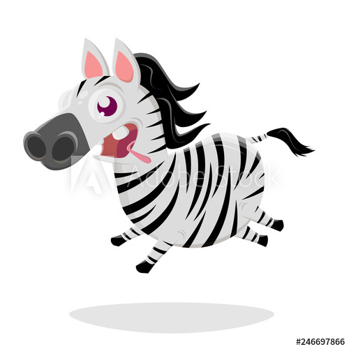 500x500 Funny Zebra Cartoon Illustration