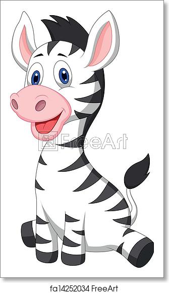 335x580 Free Art Print Of Cute Baby Zebra Cartoon Vector Illustration