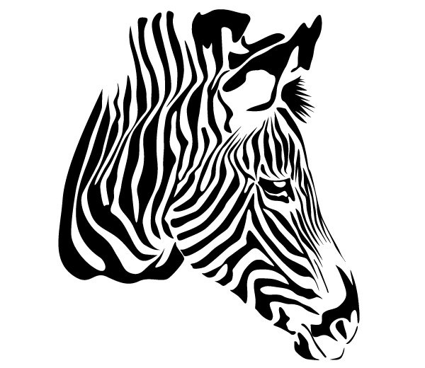 600x520 Zebra Head Vector Free