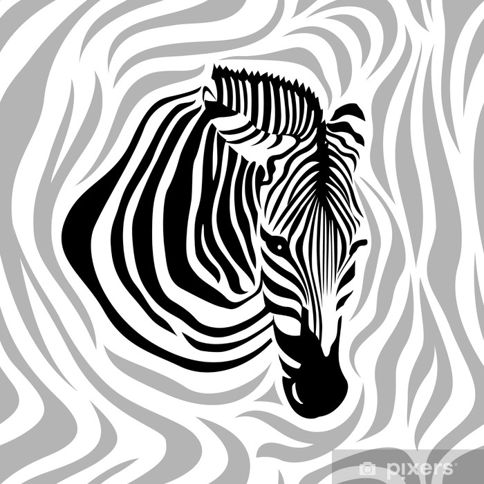700x700 Zebra Head Seamless Pattern Black, Gray And White Strips, Vector
