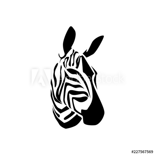500x500 Silhouette Of Zebra Head Logo Vector