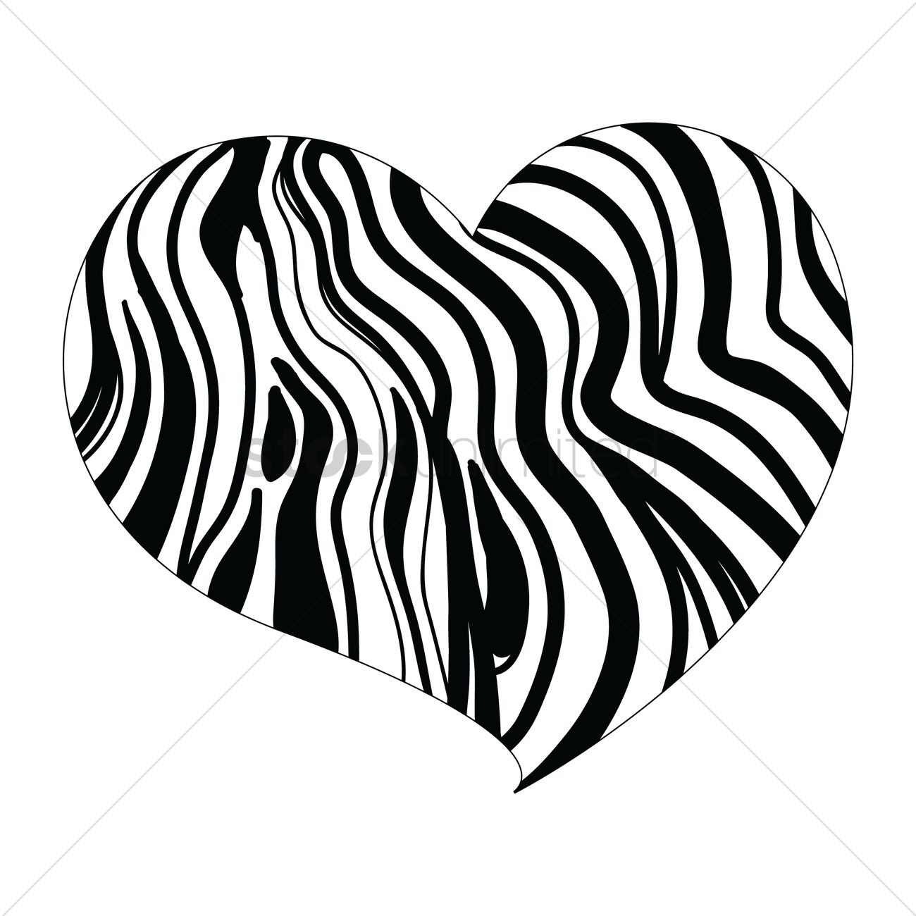Heart Design With Zebra Print Vector Image 1300x1300 Heart Design With Zebra Print Vector Image