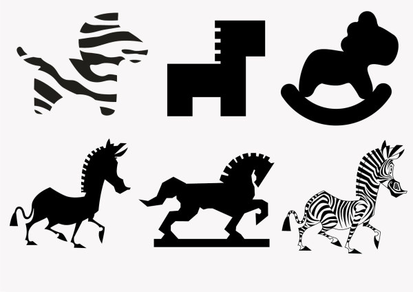 600x424 Funny Zebra With Horse Silhouette Vector Free Download