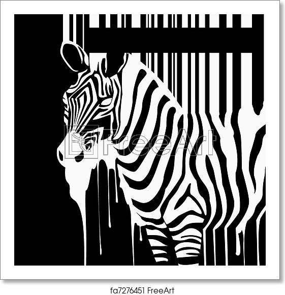 561x581 Free Art Print Of Vector Zebra Silhouette With Smudges Barcode