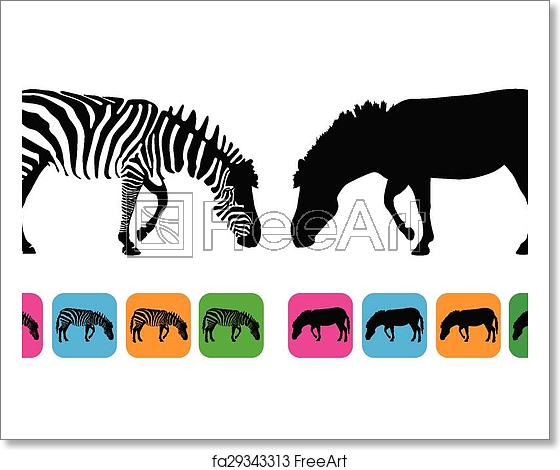 560x470 Free Art Print Of Zebra Vector Silhouette Freeart