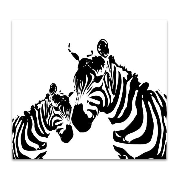 600x600 Australian Modern Canvas Of Zebra In Vector Art Print