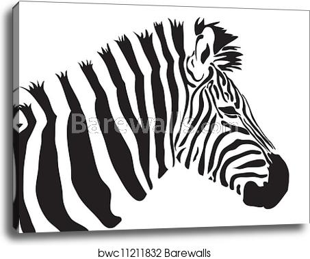 453x379 Zebra Vector Outline, Canvas Print Barewalls Posters Prints