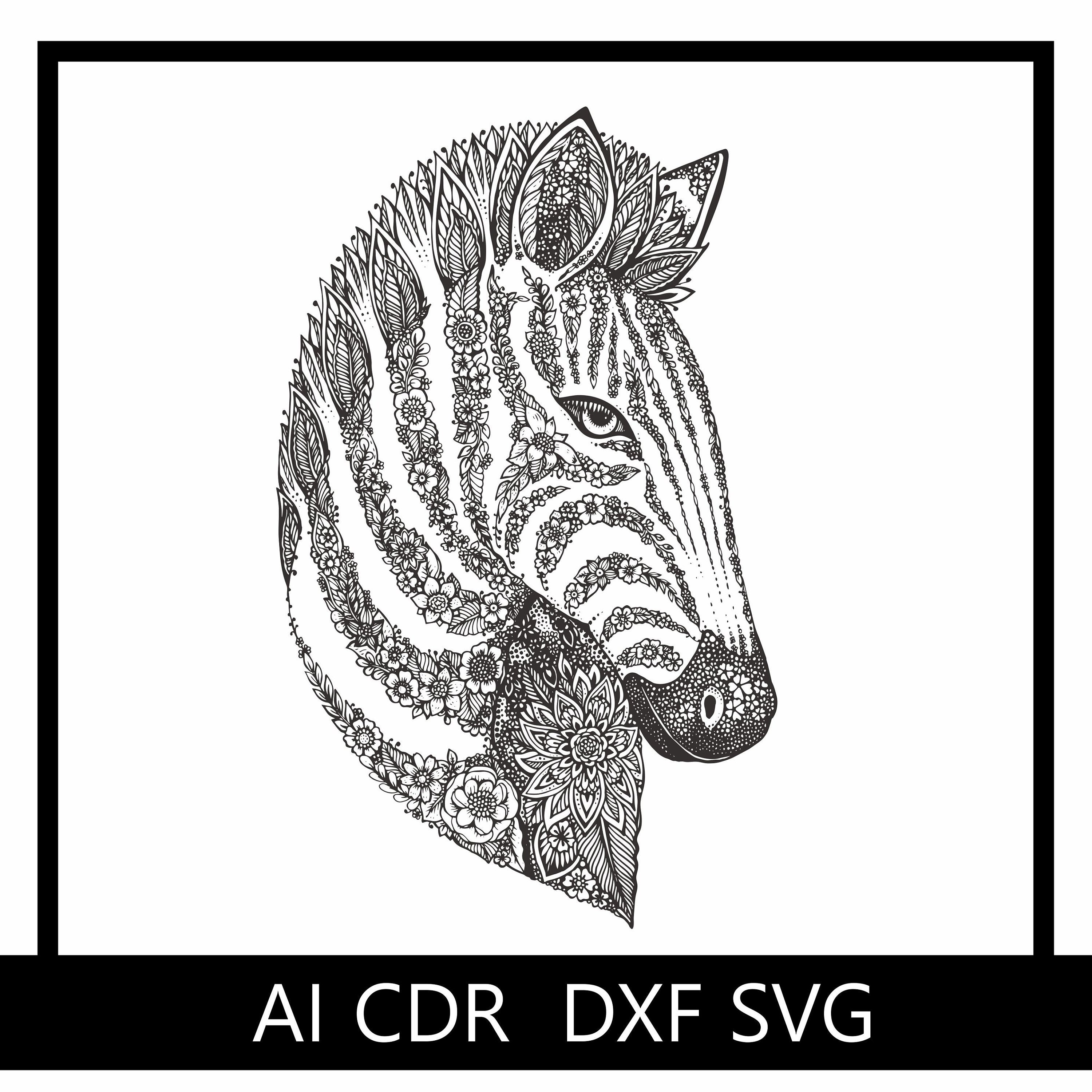 3000x3000 Zebra Vector Graphics Digital Print Laser Cutting Cnc Etsy
