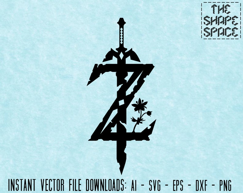 794x630 Zelda Breath Of The Wild Logo Instant Vector Download Etsy