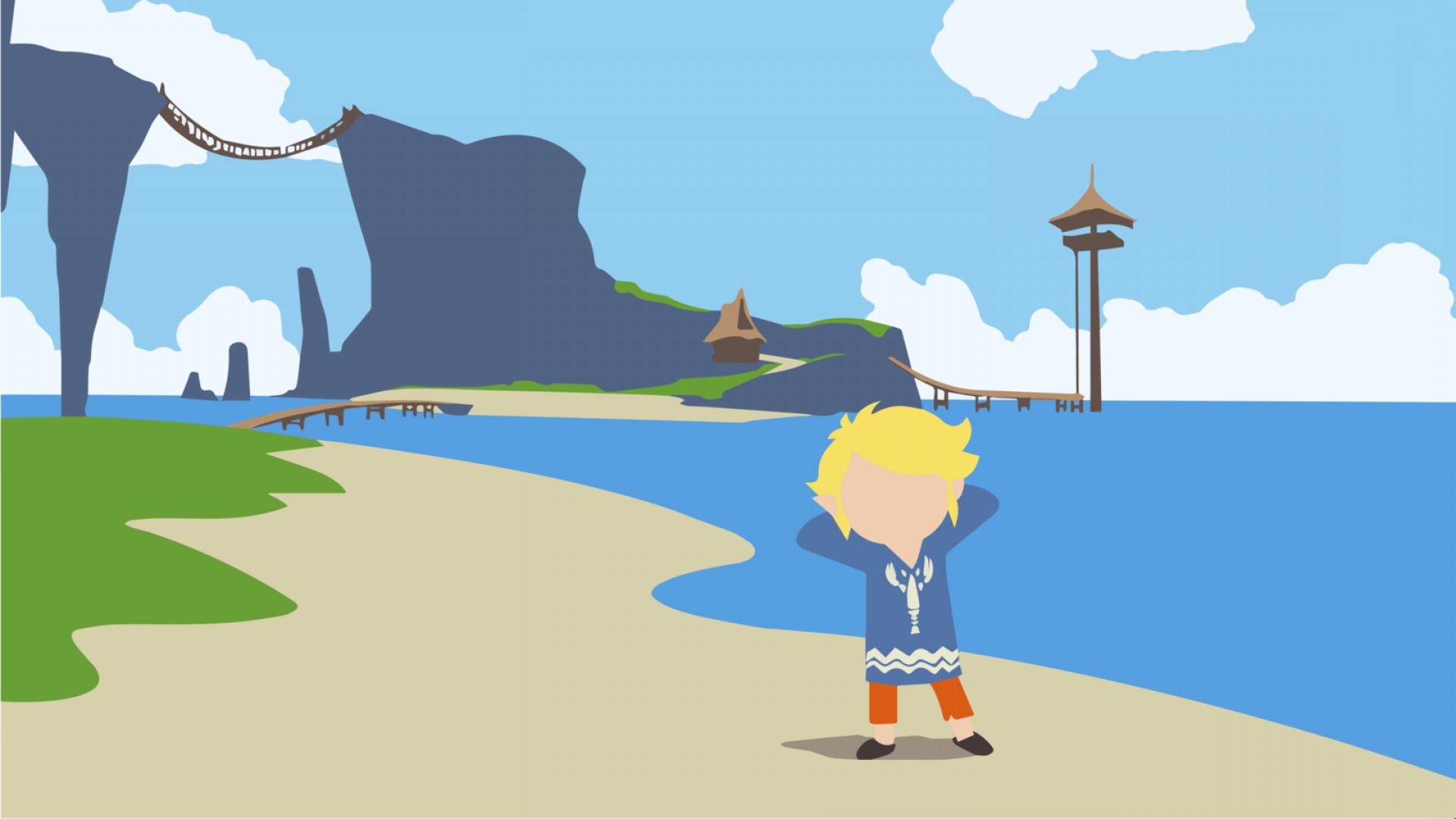 1920x1080 Link Vector Art The Legend Of Zelda Wind Waker The Legend Of Zelda