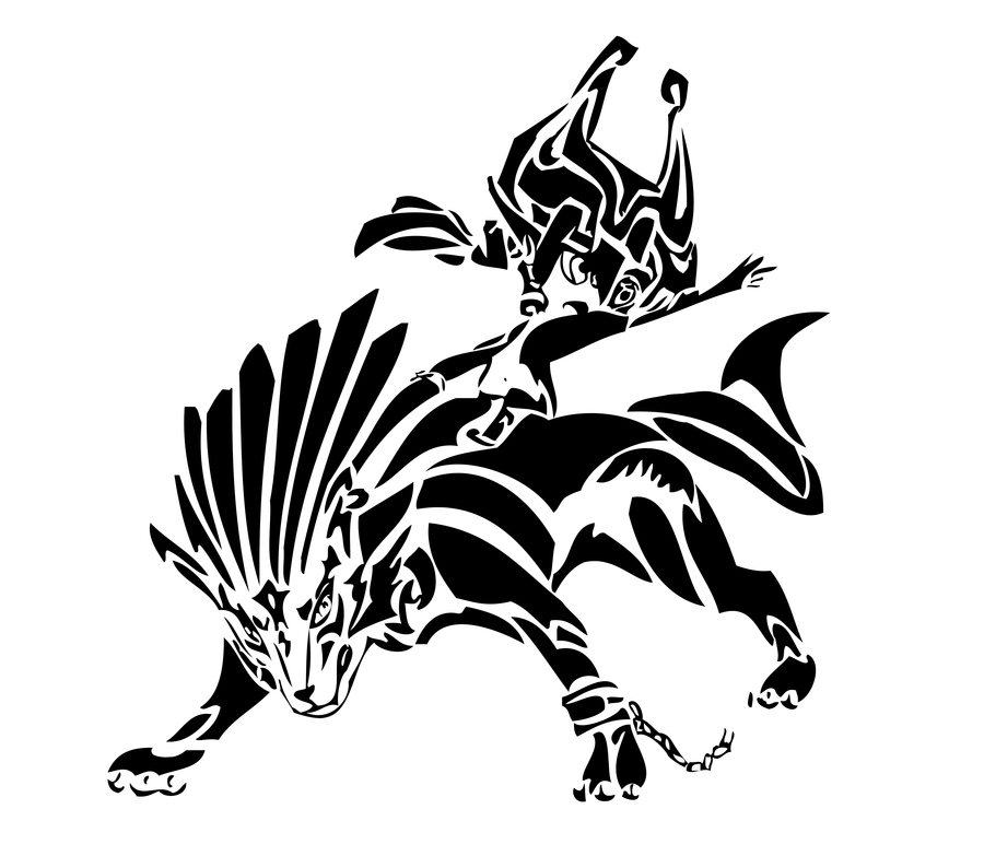 900x783 Wolf Vector Art Tattoos Tribal Wolf, Zelda Twilight Princess