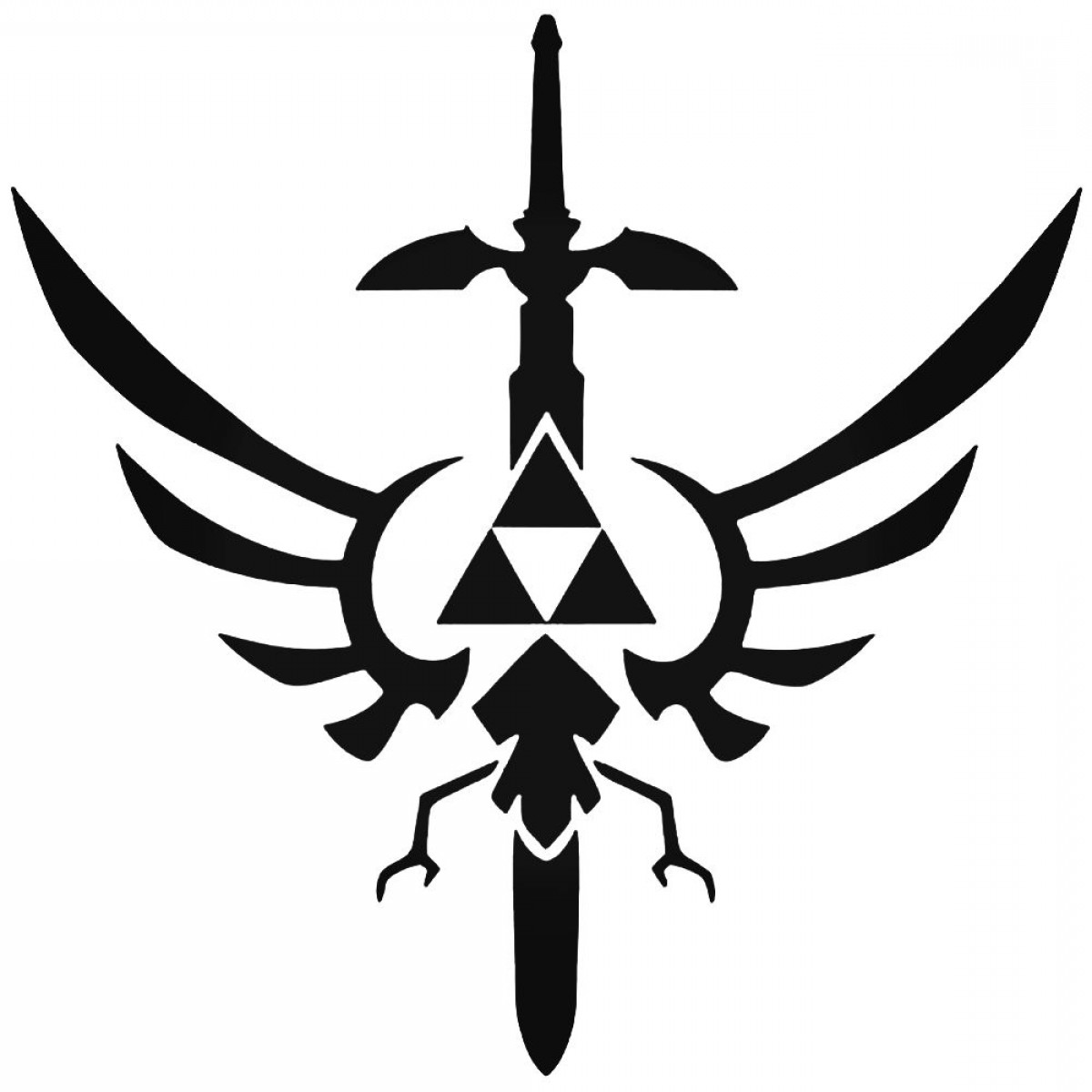 1200x1200 Legend Of Zelda Triforce Mastersword Decal Soidergi
