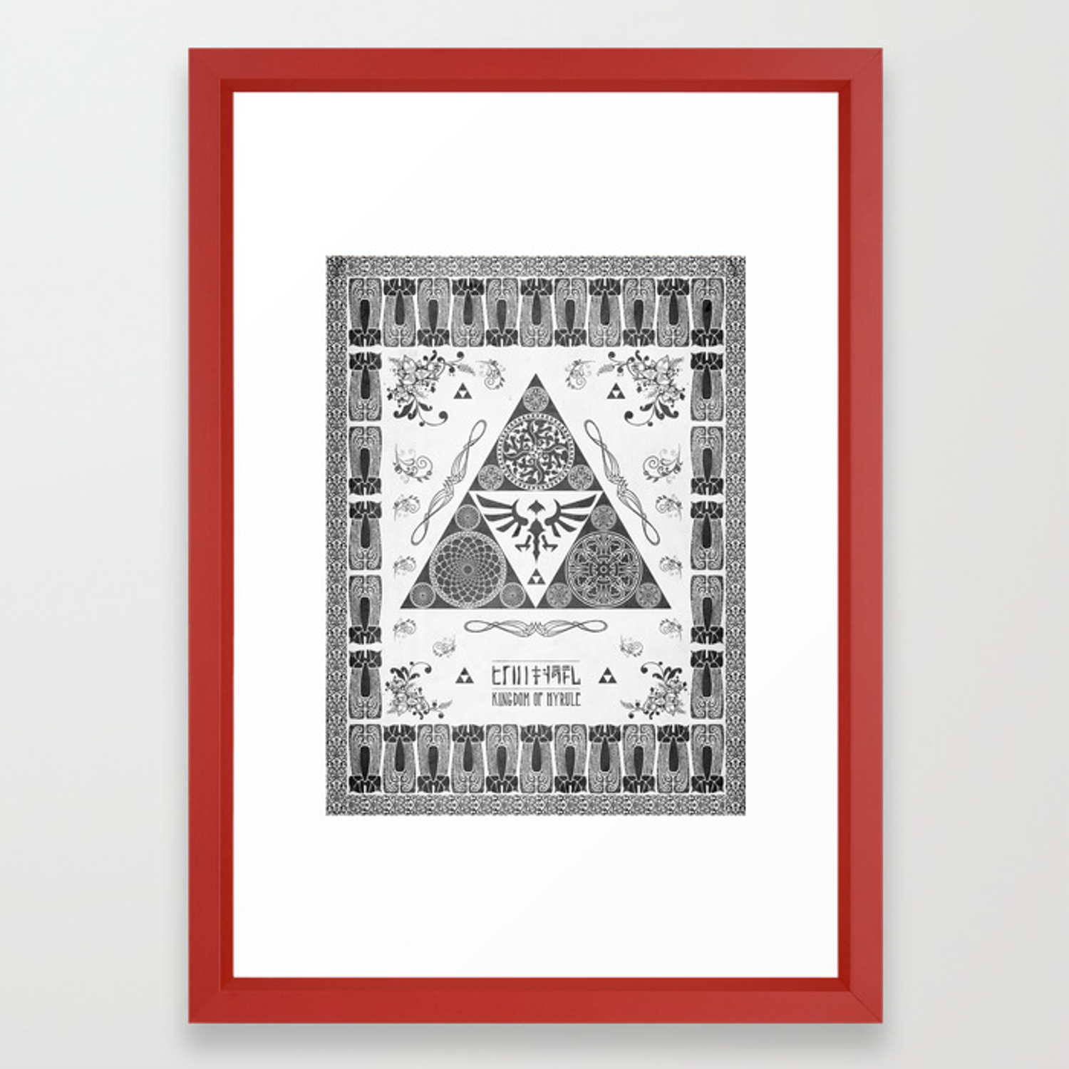 1500x1500 Legend Of Zelda Kingdom Of Hyrule Crest Letterpress Vector Art