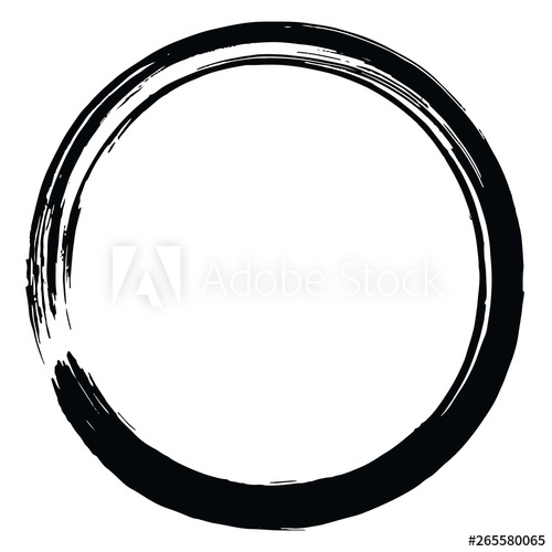 500x500 Enso Zen Brush Circle Vector Illustration Icon