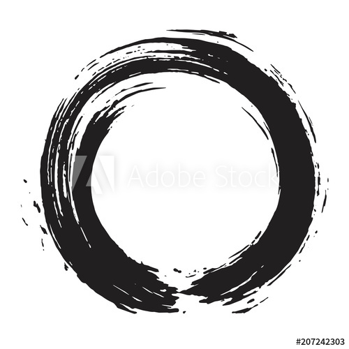 500x500 Enso Zen Circle Brush Vector Illustration
