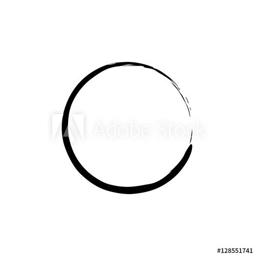 500x500 Black Enso Zen Circle On White Background Vector Illustration