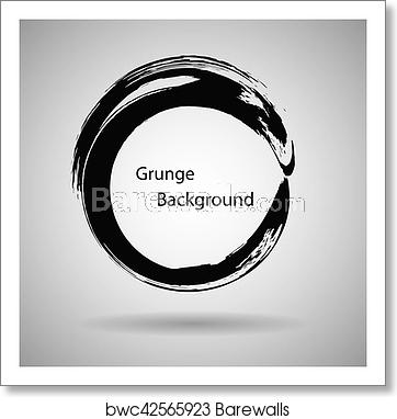 362x382 Hand Drawn Circle Shape Label, Logo Design Element Brush