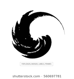 260x280 Hand Drawn Circle Shape Label, Logo Design Element Brush