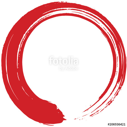 500x500 Red Enso Zen Circle Brush Vector Illustration Painting Stock