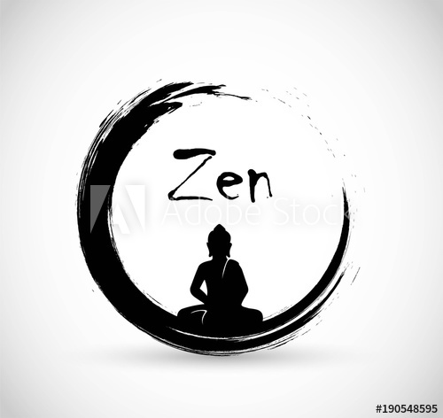500x472 Zen Circle With Meditation Buddha Vector