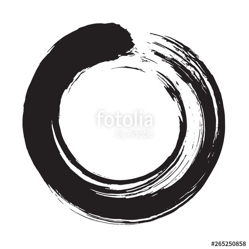 500x500 Enso Zen Circle Brush Vector Illustration Icon Stock Image