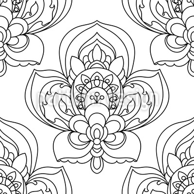 400x400 Persian Flower Zentangle Vector Ornament