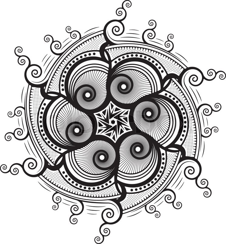 744x800 Round Unusual Asymmetrical Decorative Stock Vector Colourbox