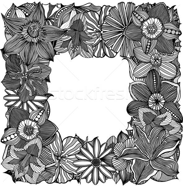 590x600 Floral Zentangle Vector Illustration Vector Illustration