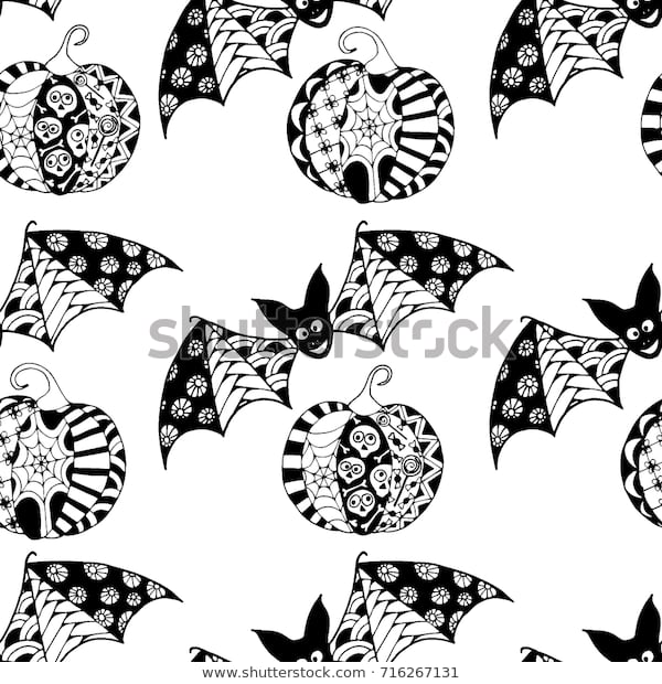 600x620 Halloween Zentangle Image