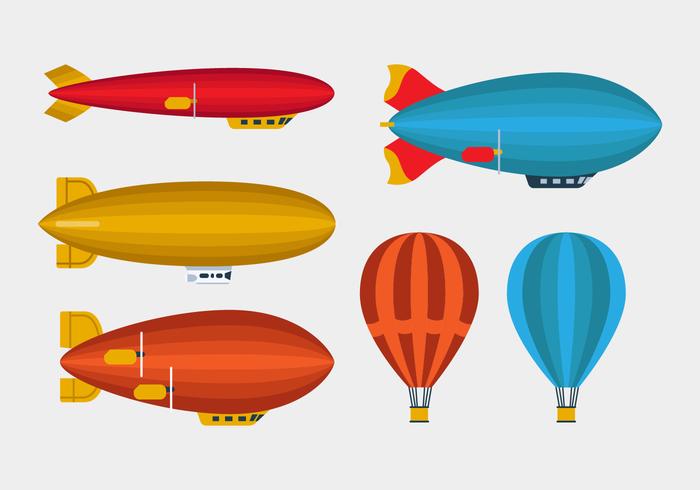 700x490 Zeppelin And Balloon Vectors