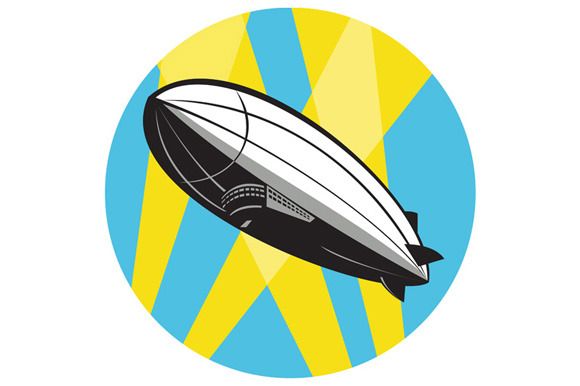 580x386 Zeppelin Blimp Flying Overhead Illustrations