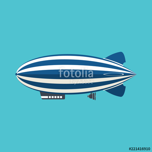 500x500 Blimp, Zeppelin, Airship Icon, Flat Style Stock Image And Royalty