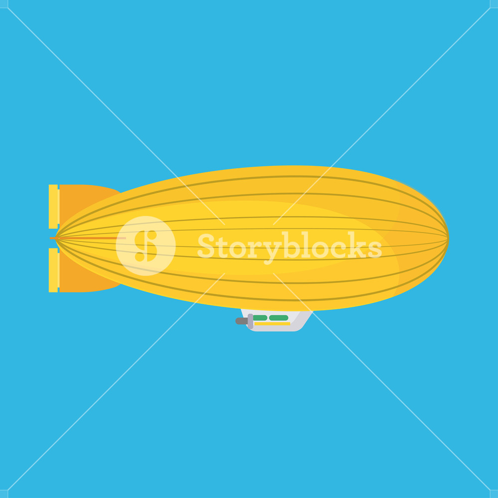 1000x1000 Blimp Side View Vector Icon Airship Helium Zeppelin Cloud