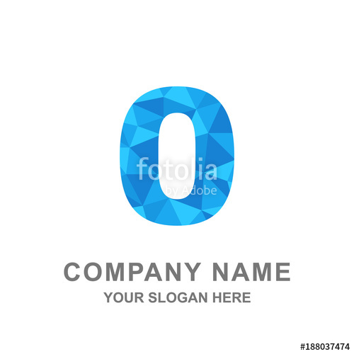 500x500 Zero Polygonal Style Logo Vector Illustration Stock Image