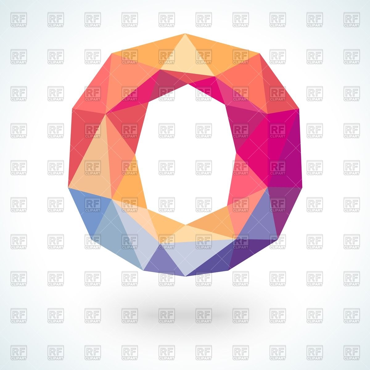 1200x1200 Colorful Polygonal Number Zero Vector Image Of Objects Kannaa