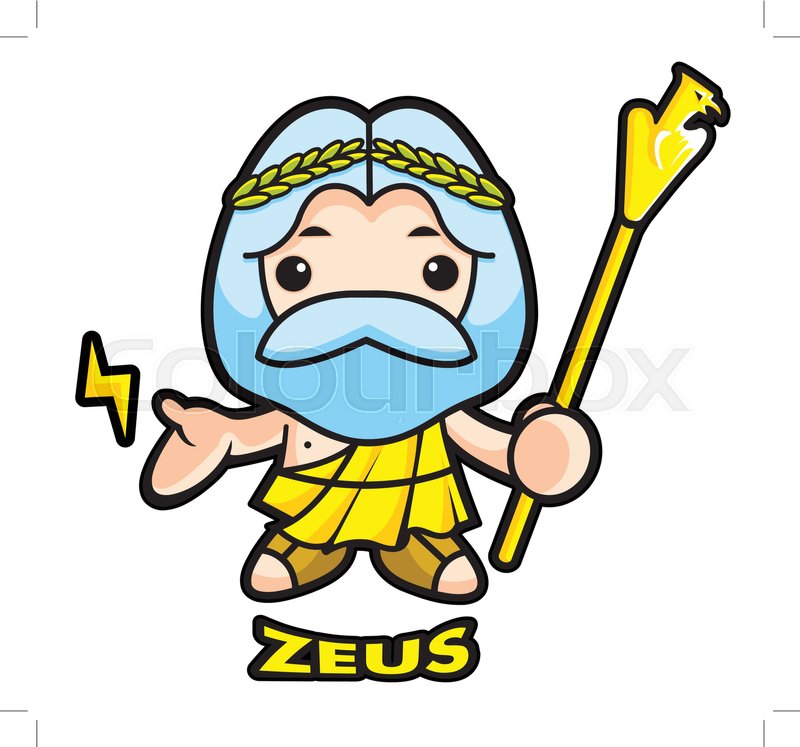 800x747 Sky And Thunder God Zeus Character Stock Vector Colourbox