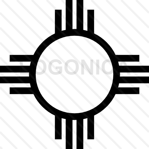 500x500 Vector Image Zia, Pueblo, Sun, Symbol, Primitive, Art, Minimalist