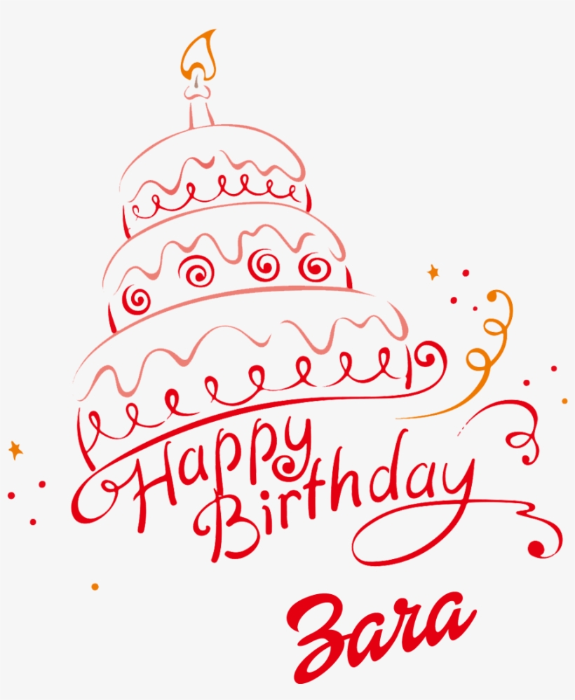 820x999 Zara Happy Birthday Vector Cake Name Png
