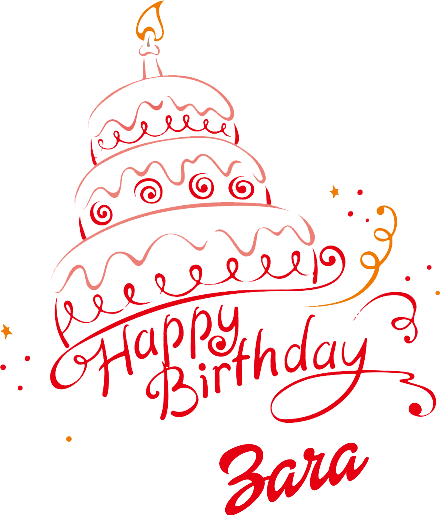 881x1031 Download Hd Zara Happy Birthday Vector Cake Name Png